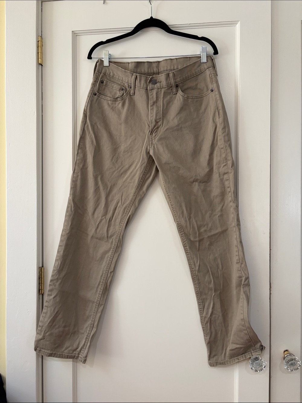 Levi's Khaki Straight-Leg Jeans with Back Patch